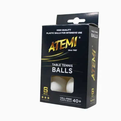 Мячики для настольного тенниса Atemi 3* 6шт 40+ Белый - 1 - Robinzon.ua
