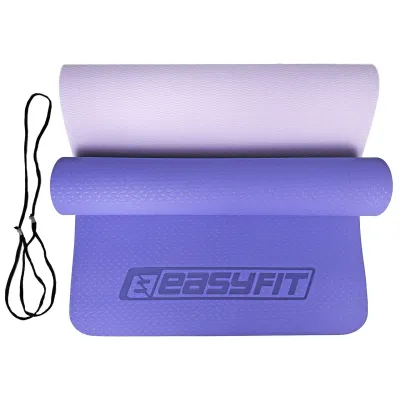 Коврик для йоги и фитнеса EasyFit TPE+TC 6 мм двухслойный сиреневый-св.сиреневый - 1 Коврик для йоги и фитнеса EasyFit TPE+TC 6 мм двухслойный сиреневый-св.сиреневый - 1 - Robinzon.ua