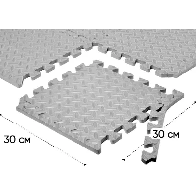 Татамі мат EasyFit 8 шт (30х30х1 см) хвіст ластівки сірий - 2 Татамі мат EasyFit 8 шт (30х30х1 см) хвіст ластівки сірий - 2 - Robinzon.ua