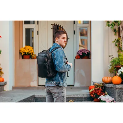 Мужской кожаный рюкзак для поездок и прогулокTiding Bag B72-57357 черный - 2 - Robinzon.ua