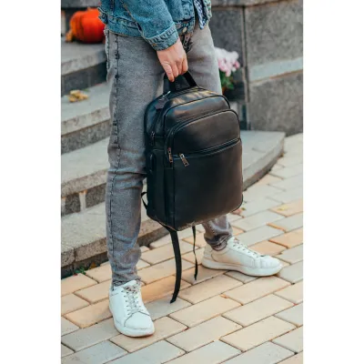 Мужской кожаный рюкзак для поездок и прогулокTiding Bag B72-57357 черный - 3 - Robinzon.ua