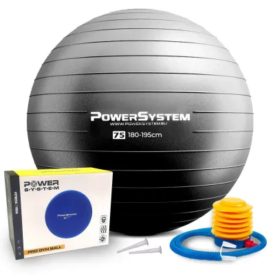 Мяч для фитнеса (фитбол) Power System PS-4013 Ø75 cm PRO Gymball Black - 5 Мяч для фитнеса (фитбол) Power System PS-4013 Ø75 cm PRO Gymball Black - 5 - Robinzon.ua