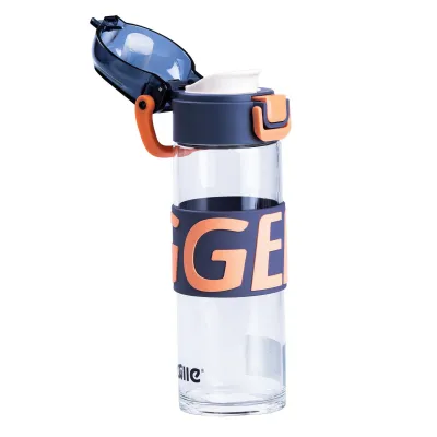 Бутылка для воды 460 (мл) стеклянная прозрачная с пластиковой крышкой  22 (см) спортивная - 2 - Robinzon.ua