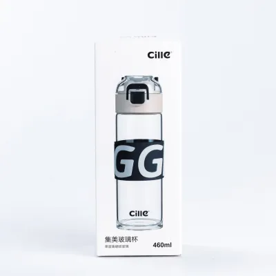 Бутылка для воды 460 (мл) стеклянная прозрачная с пластиковой крышкой  22 (см) спортивная Фиолетовый - 4 - Robinzon.ua