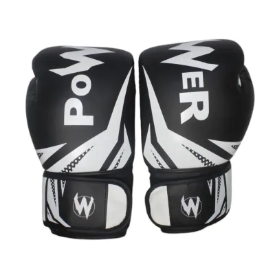 Боксерські рукавички на липучці чорні з білими елементами Power ZTQ-116 ЧБ-10 - 1 - Robinzon.ua