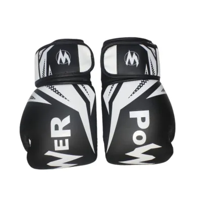 Боксерські рукавички на липучці чорні з білими елементами Power ZTQ-116 ЧБ-10 - 3 - Robinzon.ua