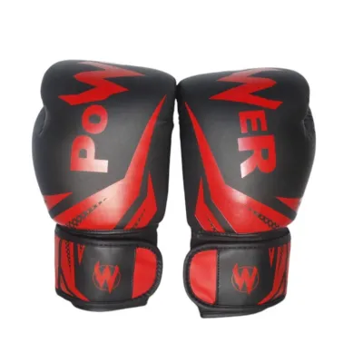 Боксерские перчатки на липучке черно-красные Power ZTQ-116 ЧК-12 - 1 - Robinzon.ua
