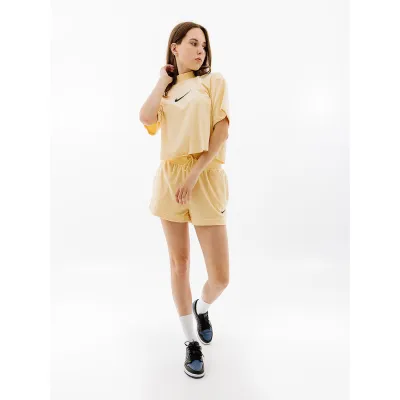 Женская Футболка Nike W NSW MOCK SS TEE TRRY MS  Желтый L (7dFJ4894-294 L) - 2 - Robinzon.ua