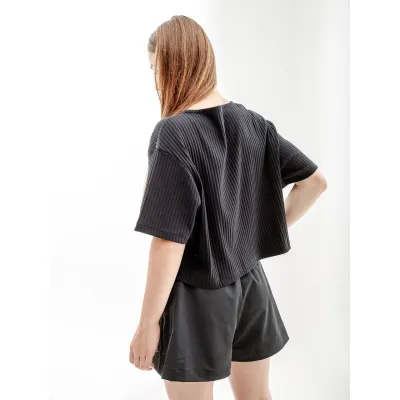 Женская Футболка Nike W NSW RIB JRSY SS TOP  Черный XS (7dDV7870-010 XS) - 3 - Robinzon.ua