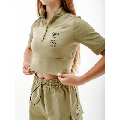 Женская Футболка Nike W NSW TOP SS RIB SU  Бежевый M (7dFJ5253-276 M) - 3 - Robinzon.ua