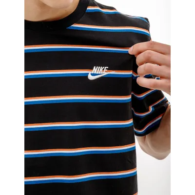 Мужская Футболка Nike M TEE CLUB STRIPE Черный M (7dDZ2985-011 M) - 2 - Robinzon.ua