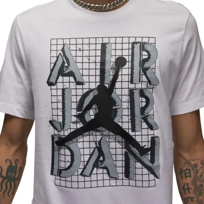 Чоловіча Футболка JORDAN M J BRAND JM STACK SS CREW Білий 2XL (7dFN5978-100 2XL) - 3 - Robinzon.ua