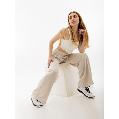Женские Брюки Nike HR WIDE PANT Бежевый S (7dFB8490-104 S) - 2 - Robinzon.ua