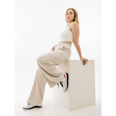 Женские Брюки Nike HR WIDE PANT Бежевый S (7dFB8490-104 S) - 4 - Robinzon.ua