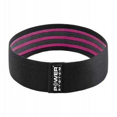 Тканая резинка для фитнеса и спорта Power System PS-4091 Booty Band LVL 1 Black/Pink (d_64 см. нагрузка 18-23кг.) - 1 - Robinzon.ua