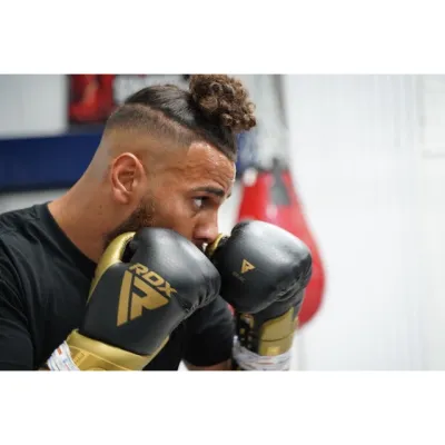 Боксерские перчатки RDX MARK PRO SPARRING TRI LIRA 2 GOLDEN-12 унций (капа в комплекте) - 6 - Robinzon.ua