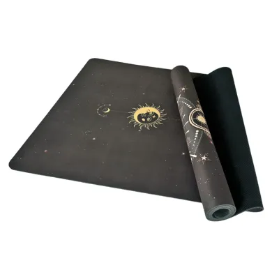 Коврик для йоги EasyFit BlackMoon (замша-каучук) черный - 1 - Robinzon.ua