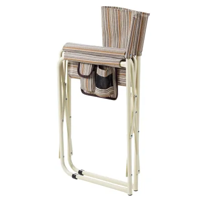 Стул "Режиссёр без полки" d20 мм (Текстилен, Бежевый полосатый). - 2 - Robinzon.ua