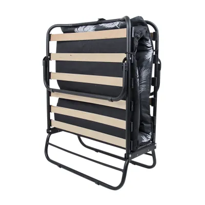 Кровать на ламелях d25 мм (Бязь перья на черном фоне) - 1 - Robinzon.ua