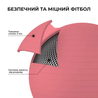 Фитбол (мяч для фитнеса) 65 см WCG Anti-Burst нагрузка 250 кг персик + насос Фитболы - 1 - Robinzon.ua