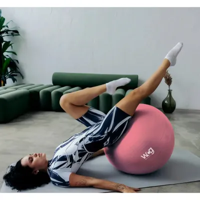 Фитбол (мяч для фитнеса) 65 см WCG Anti-Burst нагрузка 250 кг персик + насос Фитболы - 2 - Robinzon.ua