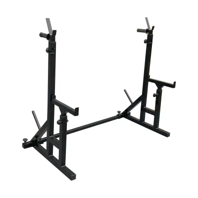 Стійки під штангу 40 на 40 мм Чорний зі страхувальними упорами, брусами та штирями для зберігання блінів - 1 Стійки під штангу 40 на 40 мм Чорний зі страхувальними упорами, брусами та штирями для зберігання блінів - 1 - Robinzon.ua