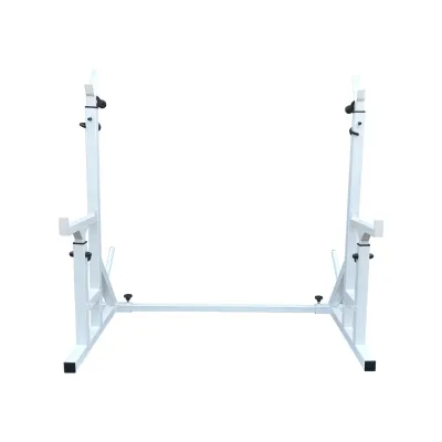 Стойки под штангу 50 на 50 мм Белый со страховочными упорами, брусьями и штырями для хранения блинов - 2 - Robinzon.ua