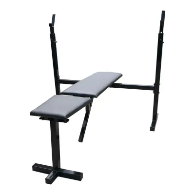 Лавка для жиму зі стійками 30 на 30 мм регульована Чорний - 1 - Robinzon.ua