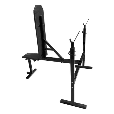 Лавка для жиму зі стійками 30 на 30 мм регульована Чорний - 5 - Robinzon.ua