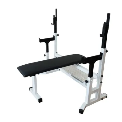 Скамья горизонтальная профессиональная для жима со страховкой и платформой 50 на 50 мм. - 1 - Robinzon.ua