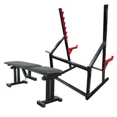 Скамья для жима регулируемая 40 на 40 мм + Стойки для приседания под штангу 50 на 50 мм - 2 - Robinzon.ua