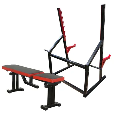 Скамья для жима регулируемая 40 на 40 мм + Стойки для приседания под штангу 50 на 50 мм - 1 - Robinzon.ua