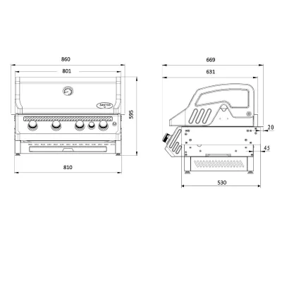 Встроенный газовый гриль SANTOS Free S-410 Black, с задним горелкой, черный 890666. - 3 Встроенный газовый гриль SANTOS Free S-410 Black, с задним горелкой, черный 890666. - 3 - Robinzon.ua