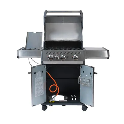 Газовий гриль SANTOS S-301, з бічним пальником, нержавіюча сталь 900242 - 1 - Robinzon.ua