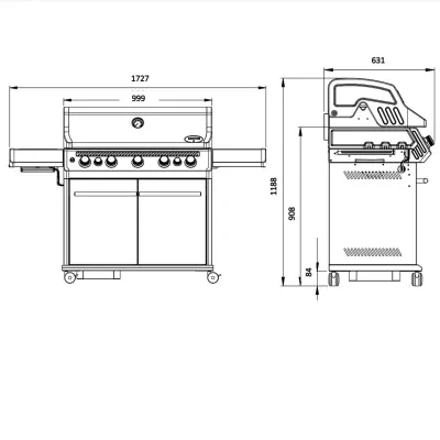 Газовый гриль SANTOS S-518, с боковыми и задними горелками, нержавеющая сталь 890604. - 2 Газовый гриль SANTOS S-518, с боковыми и задними горелками, нержавеющая сталь 890604. - 2 - Robinzon.ua