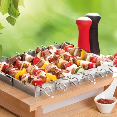 Набір шампурів з підставкою SANTOS, 6 шт, складана підставка, нержавіюча сталь 890109 - 5 Набір шампурів з підставкою SANTOS, 6 шт, складана підставка, нержавіюча сталь 890109 - 5 - Robinzon.ua