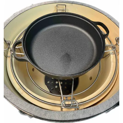 Комплект из камня, чугунной решетки и двухуровневой системы из нержавеющей стали для керамических грилей 47 см GRILLI 006035. - 4 - Robinzon.ua