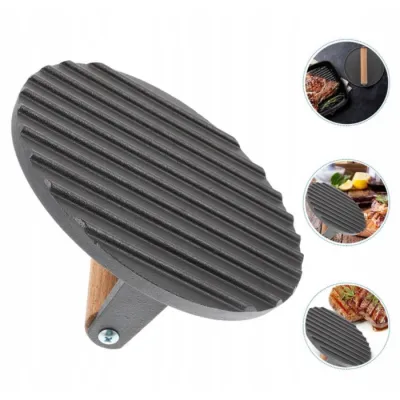 Пресс для мяса чугунный с деревянной ручкой 1,5 кг &Oslash;20 см GRILLI 777185. - 3 - Robinzon.ua