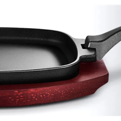 Чугунная сковорода с съемной ручкой и подставкой 33,5х21 см GRILLI 777201. - 3 - Robinzon.ua