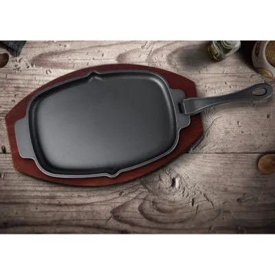 Чугунная сковорода с съемной ручкой и подставкой 33,5х21 см GRILLI 777201. - 4 - Robinzon.ua