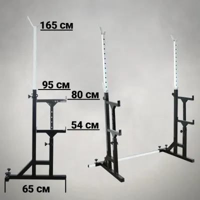 Скамья для жима регулируемая 40 на 40 мм + Стойки со страховочными упорами 40 на 40 мм - 6 - Robinzon.ua