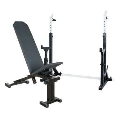 Скамья с отрицательным углом 40 на 40 мм + Стойки со страховкой 40 на 40 мм + брусья и штыри под блины - 3 - Robinzon.ua