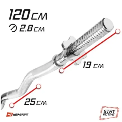 Набор 37 кг W-образный гриф + металлические диски Hop-Sport Strong - 5 - Robinzon.ua