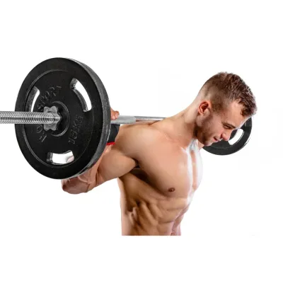 Набор 39 кг Прямой гриф + металлические диски Hop-Sport Strong - 4 - Robinzon.ua