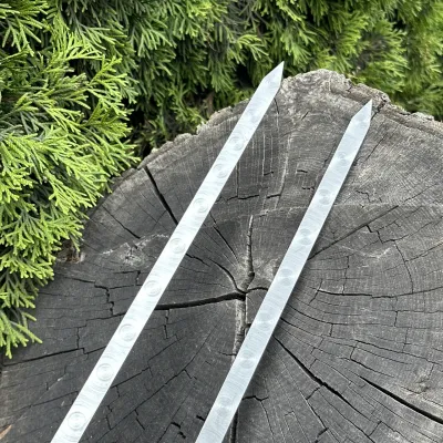 Двойной шампур Mzavod с деревянной ручкой 630х12х3мм мраморный - 4 - Robinzon.ua