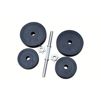 Гантель обрезиненная наборная Одна на 31 кг  Гантели, гири, штанги и диски металлическая - 6 - Robinzon.ua