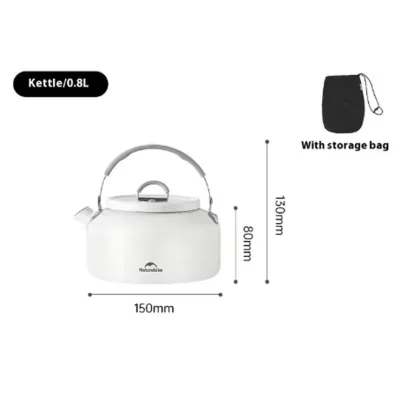 Чайник з керамічним антипригарним покриттям Naturehike CNK2450CF013 0,8 л, алюміній, білий - 3 - Robinzon.ua