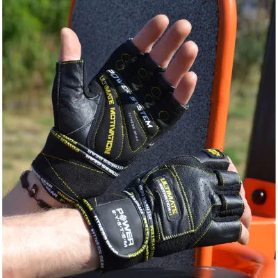 Перчатки для фитнеса и тяжелой атлетики Power System PS-2810 Ultimate Motivation Black/Yellow Line M - 6 - Robinzon.ua