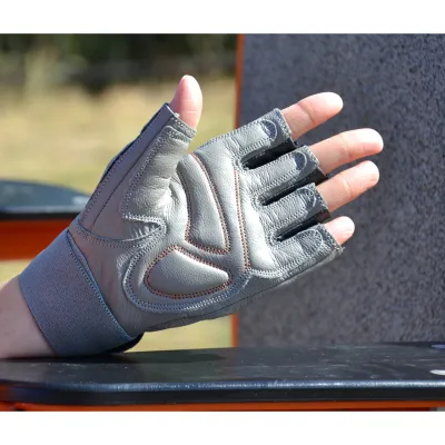 Перчатки для фитнеса и тяжелой атлетики MadMax MFG-921 Voodoo Light grey/orange M - 5 - Robinzon.ua