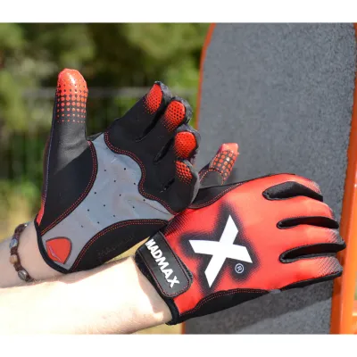 Рукавички для фітнесу та важкої атлетики MadMax MXG-101 X Gloves Black/Grey/Red M - 4 - Robinzon.ua